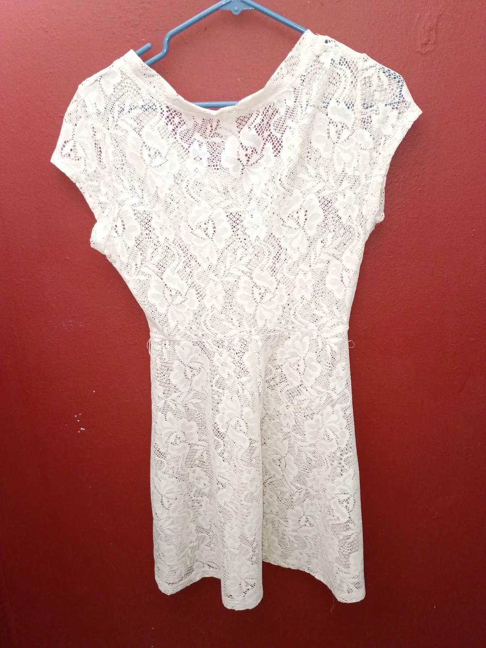 No Boundaries Cream Lace Skater Dress